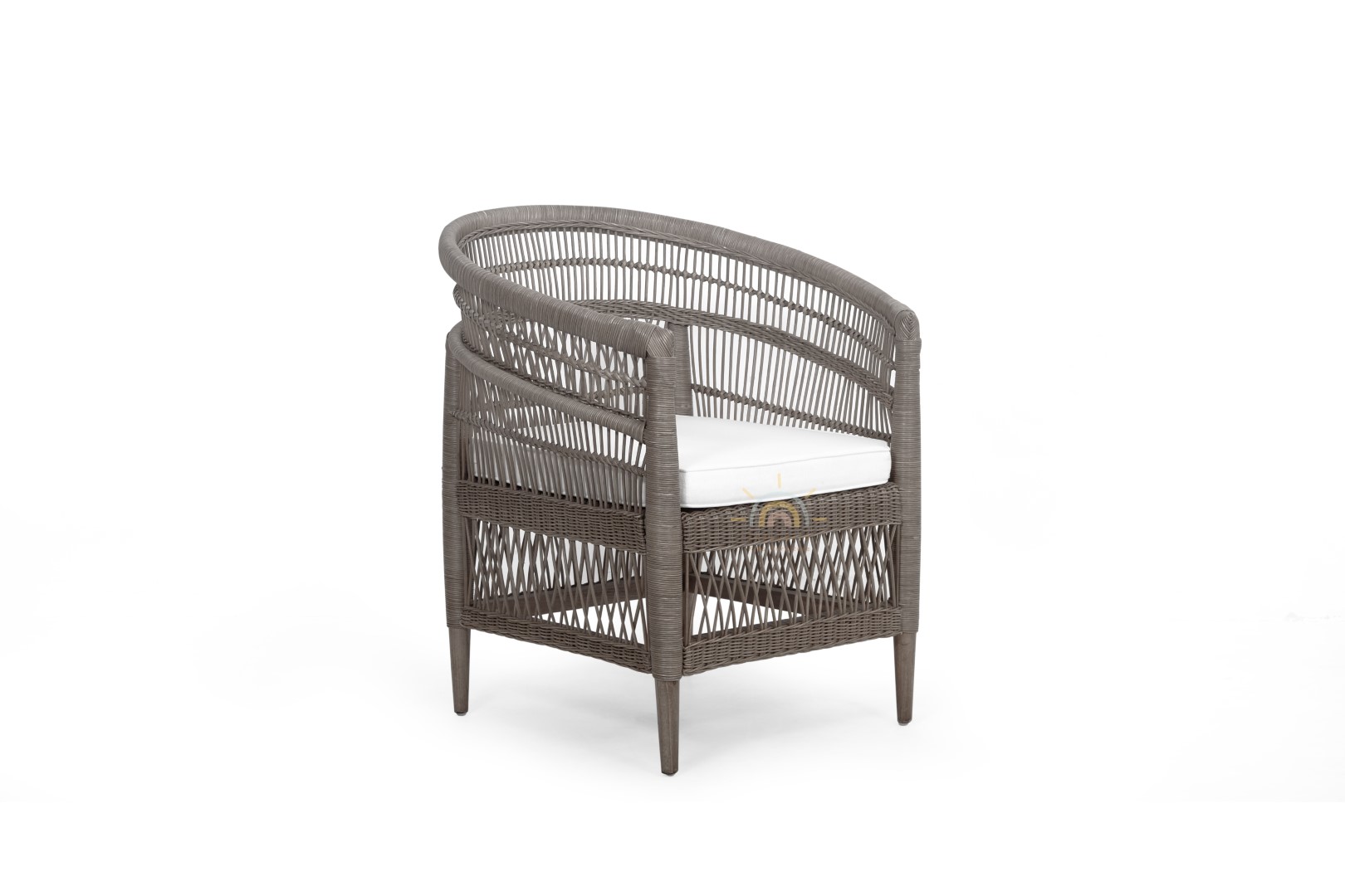 Morroco Rattan Arm Chair In Grey